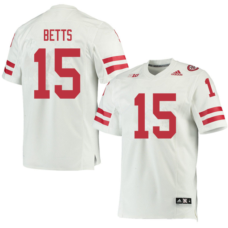 Men #15 Zavier Betts Nebraska Cornhuskers College Football Jerseys Sale-White